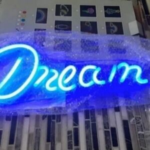 Blue DREAM light up neon sign New Decoration USB or battery operated 16"x6"